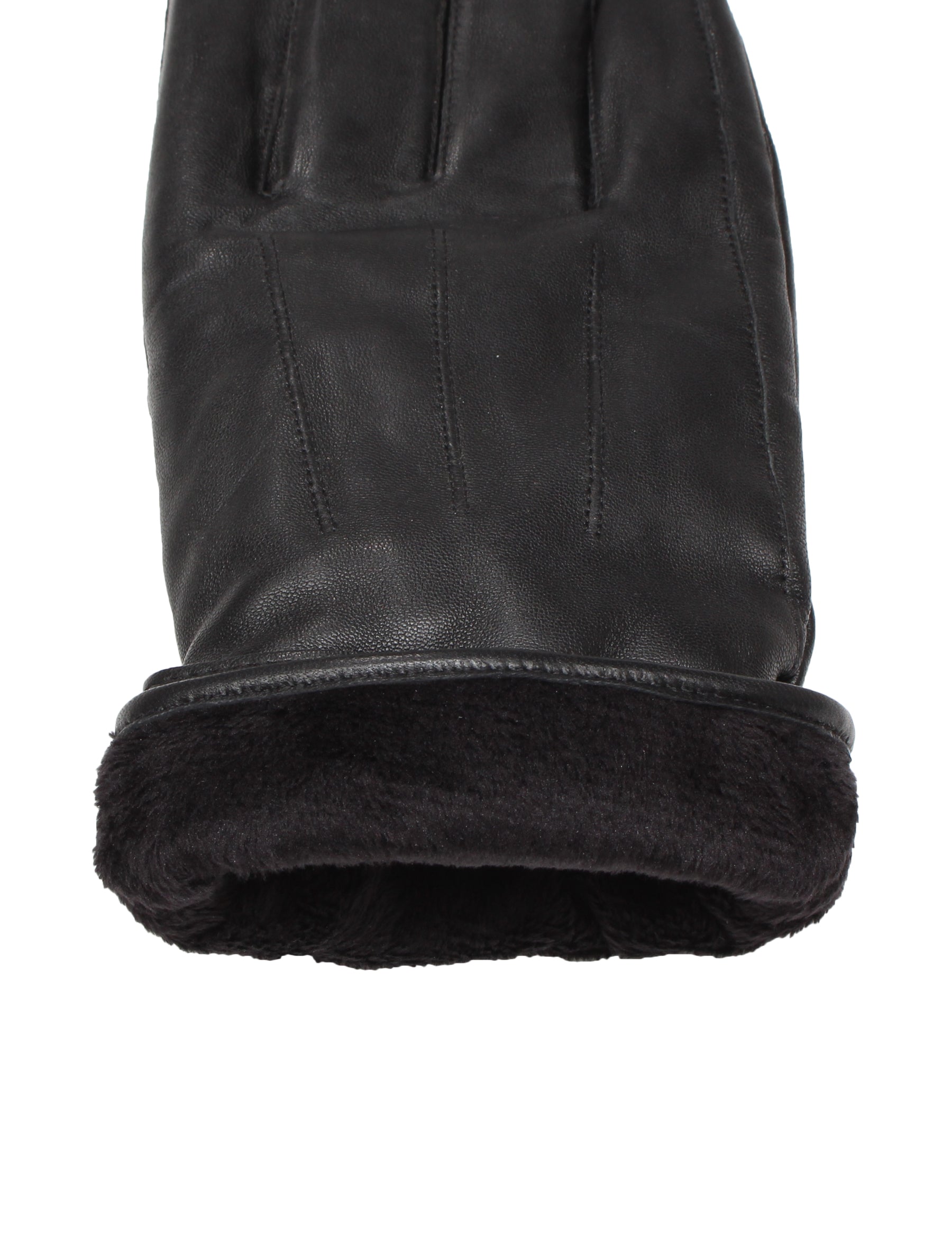 Herren Lederhandschuh mit Naht und Riegel - 1006 in schwarz