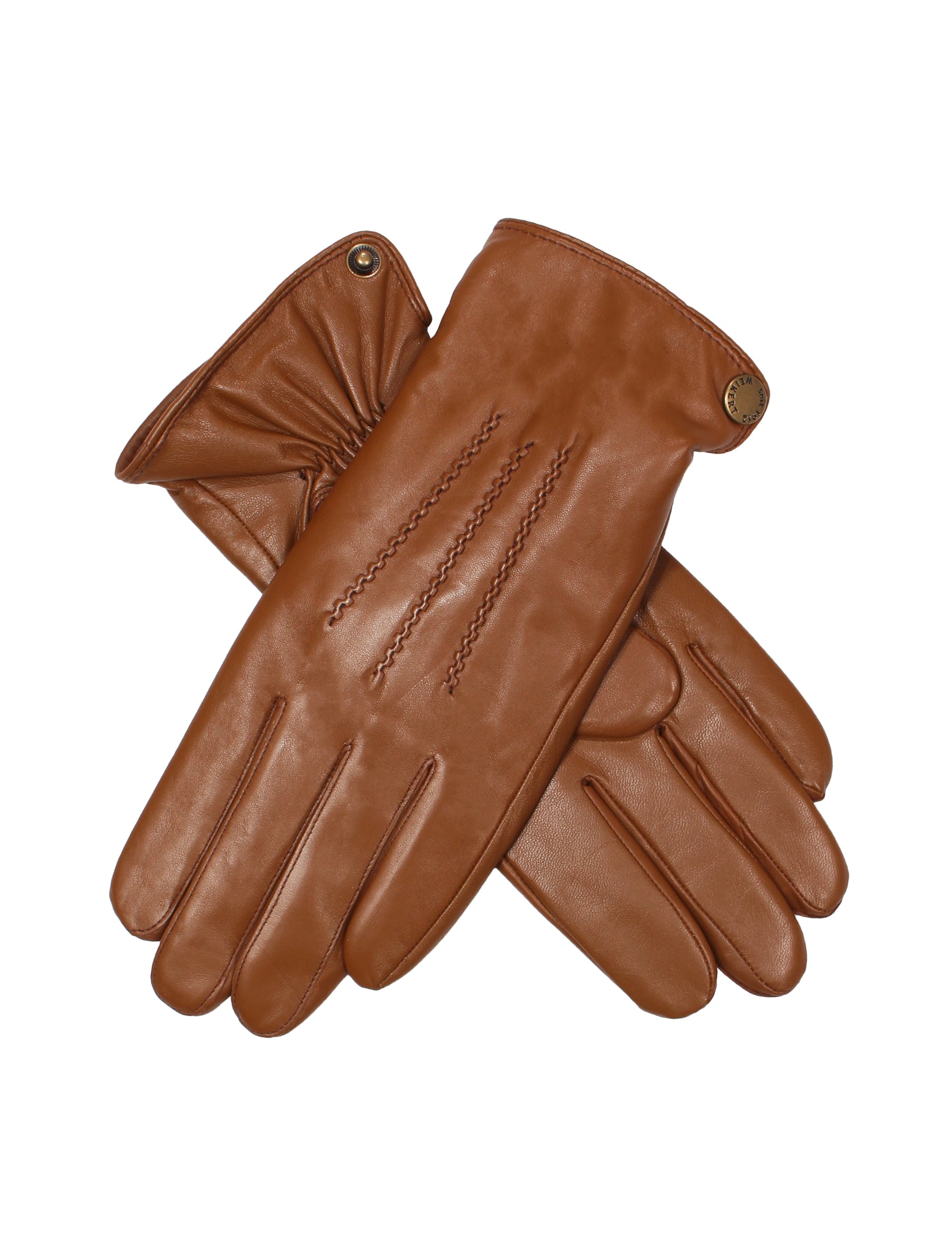 Herren Lederhandschuh aus Lamm mit Naht - 17064 in cognac