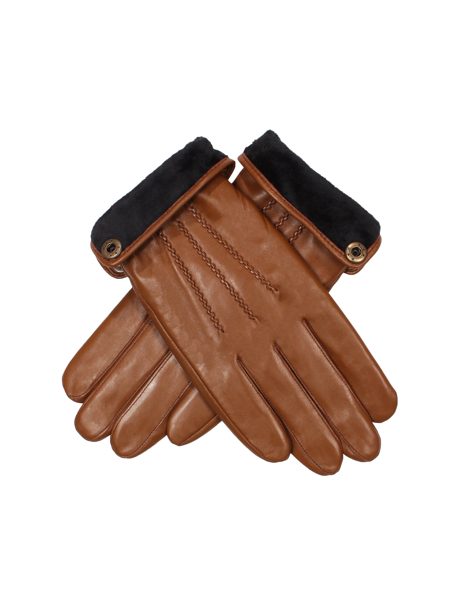 Herren Lederhandschuh aus Lamm mit Naht - 17064 in cognac