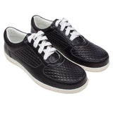 Herren Leder Sneaker Schuhe aus Echtleder Lederschuhe mit Steppung - Neo12 in schwarz