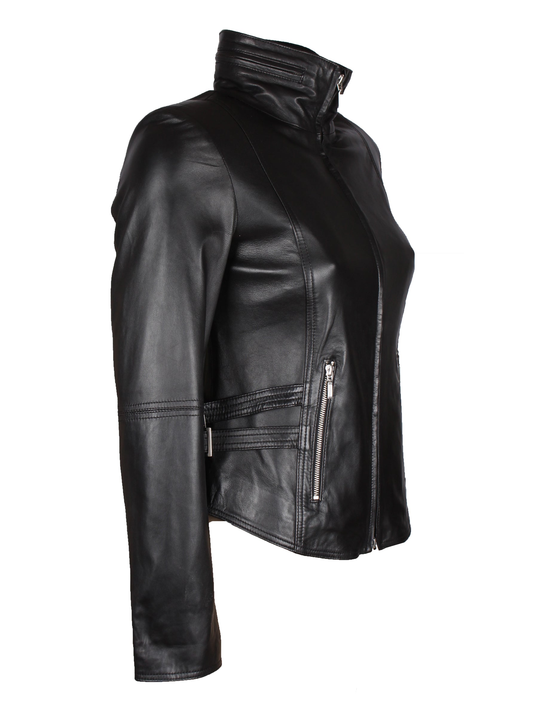 Damen Lederjacke 4873 aus Lammleder von Patago in schwarz