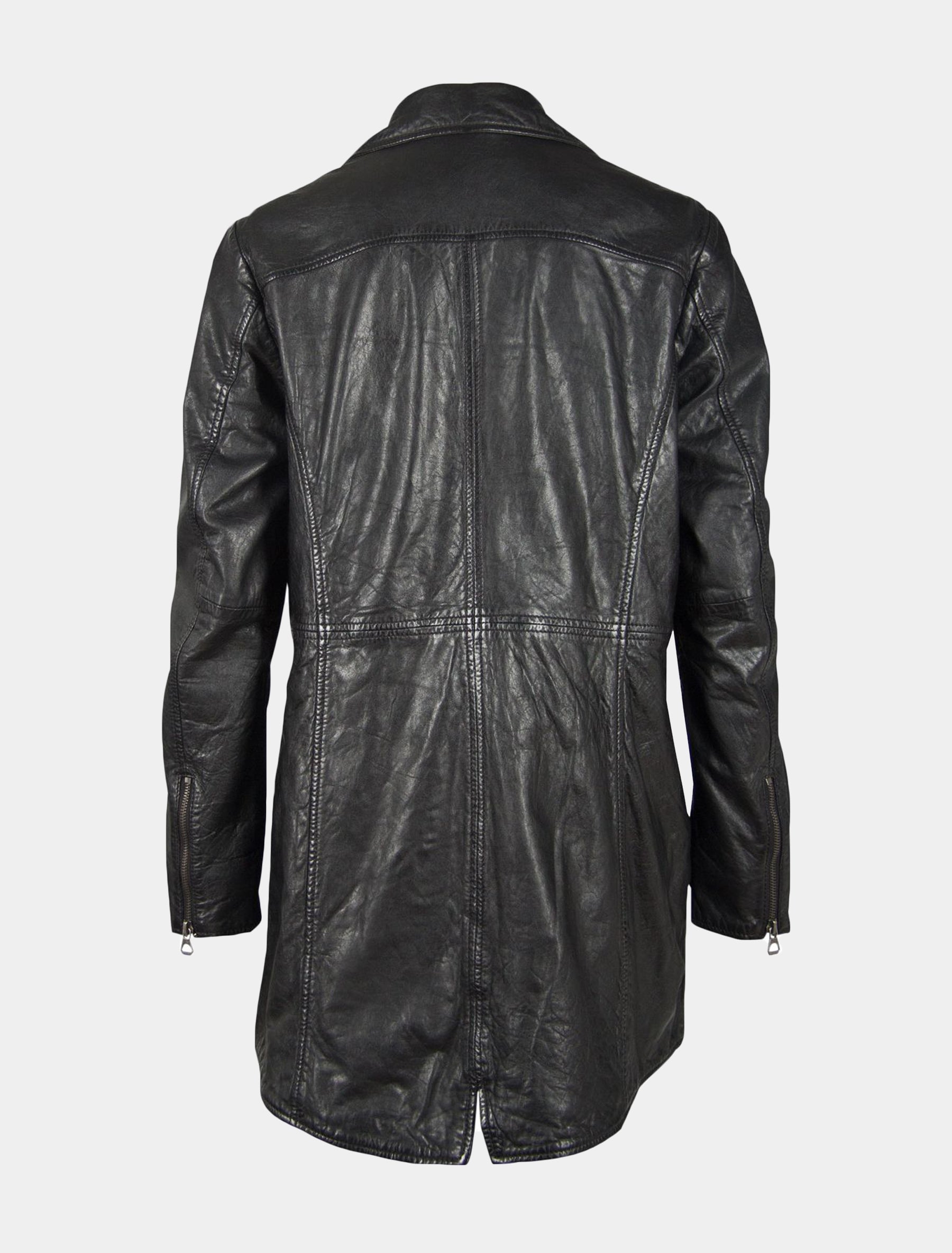 Damen Ledermantel Mantel aus Lammnappa im Comfort Fit - GGGeeske CF LAORV in schwarz