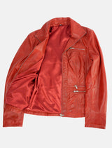 Sportlich klassische Damen Lederjacke - Clara in rot