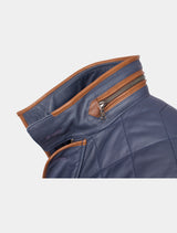 Hochwertige Herren Stepp Lederjacke - Lolus Clay in parliament blau