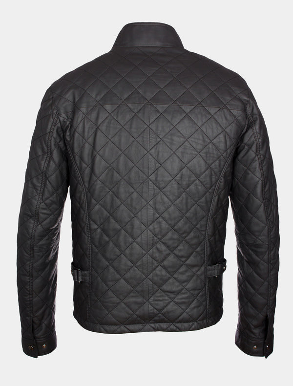 Steppjacke aus Lamm Leder für Herren - Lolus Tale 2 in schwarz