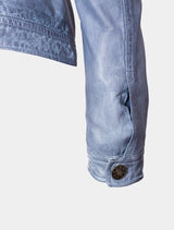 Damen Lederjacke mit Knopfverschluss im Used Look - Janette in denim blau