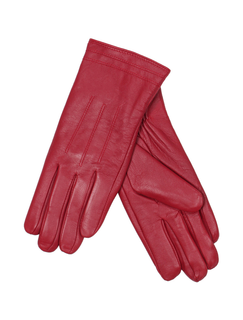 Damen Lederhandschuh mit Naht von Weikert - WLE 3507 in rot