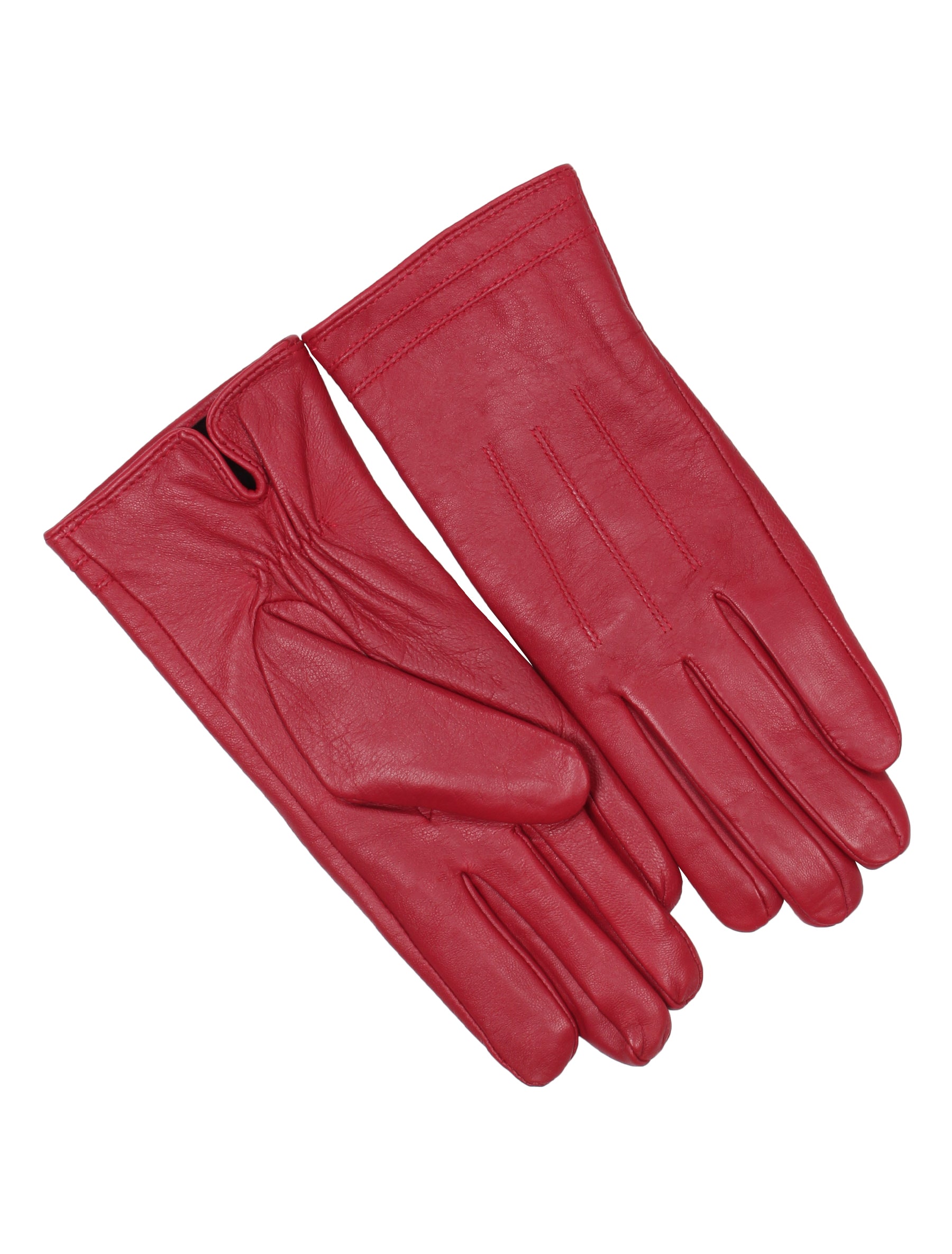 Damen Lederhandschuh mit Naht von Weikert - WLE 3507 in rot