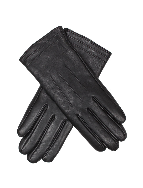Damen Lederhandschuh mit Naht von Weikert - 3507 in schwarz