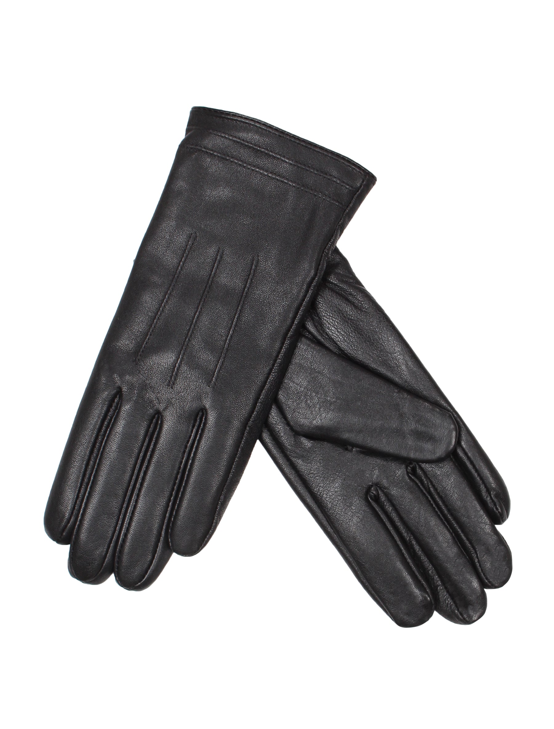Damen Lederhandschuh mit Naht von Weikert - 3507 in schwarz