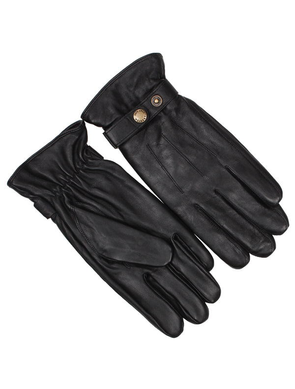 Herren Lederhandschuh mit Naht und Riegel - 1006 in schwarz