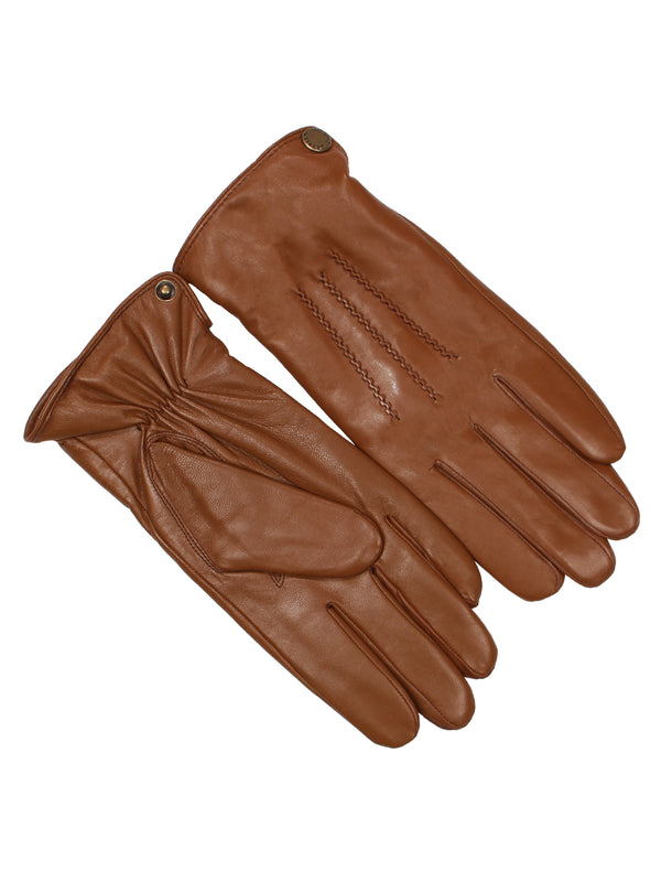 Herren Lederhandschuh aus Lamm mit Naht - 17064 in cognac
